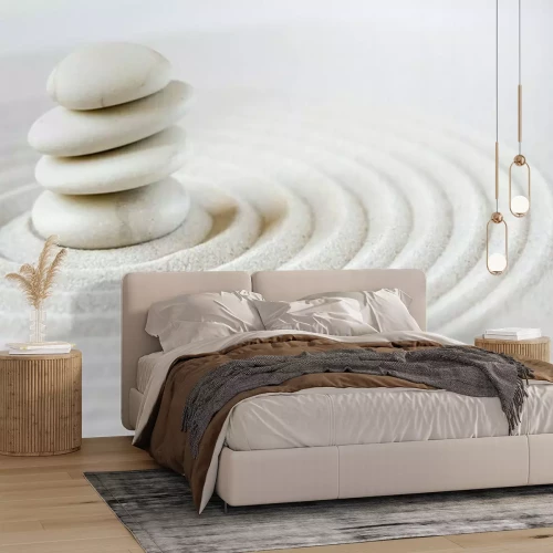 Fotobehang Witte Japanse steen