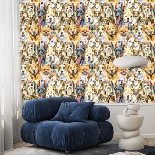 Behang Aquarel gelijkenissen van honden