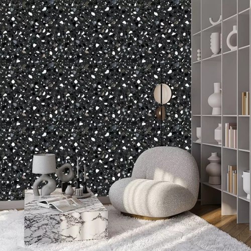 Behang Lichte stukjes steen op een donkere achtergrond