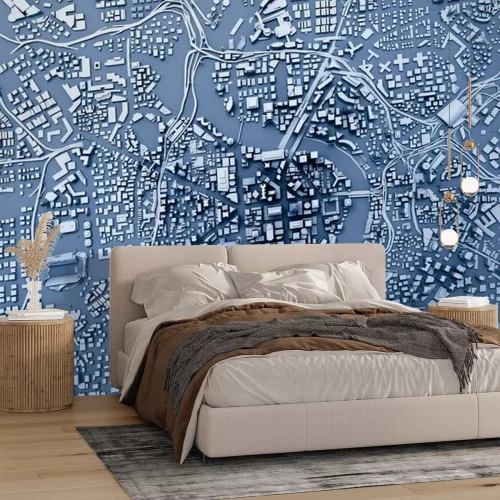 Sticker 3D stadsplan gezien vanuit de lucht