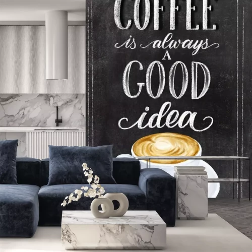 Sticker Een kopje koffie met een motiverende inscriptie