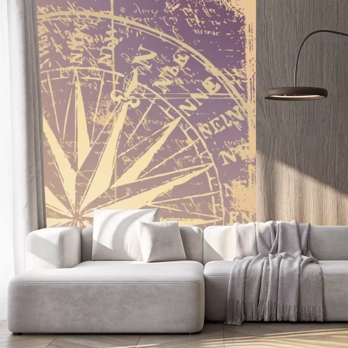 Sticker Windroos in retro-esthetiek