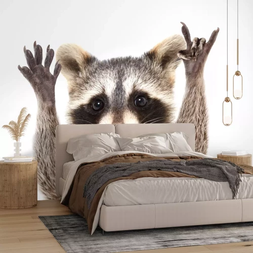 Sticker Wasbeer op een witte achtergrond