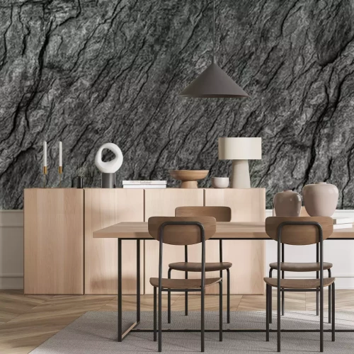 Fotobehang Zwarte rotsstructuur