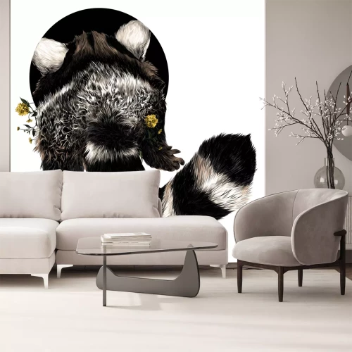 Sticker Wasbeer schets vectorafbeeldingen terug kleurenfoto