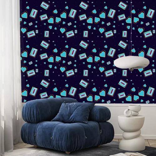 Behang pattern cassettes tape of nineties icon