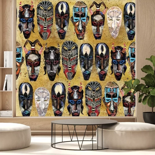 Fotobehang Afrikaanse maskers
