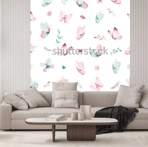 Sticker Kleine vlinders op een witte achtergrond