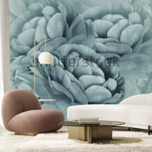 Fotobehang Turquoise bloem close-up