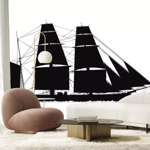 Sticker 帆船 ー シルエット