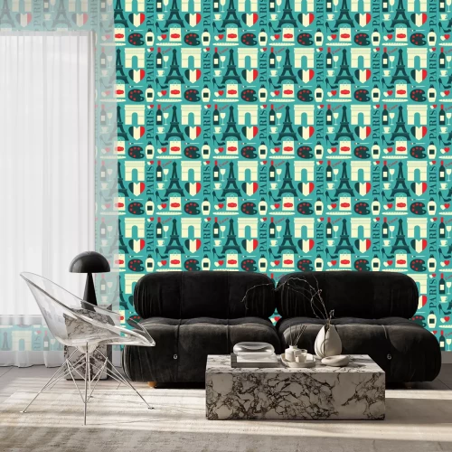 Behang Naadloze Achtergrond van Parijs