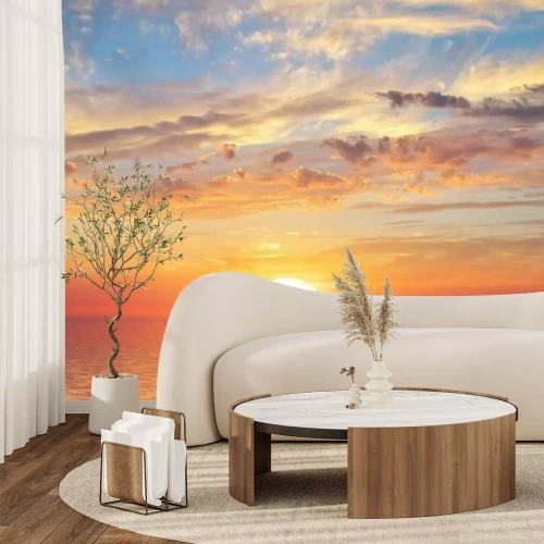 Fotobehang De zon boven de hemel en de zee