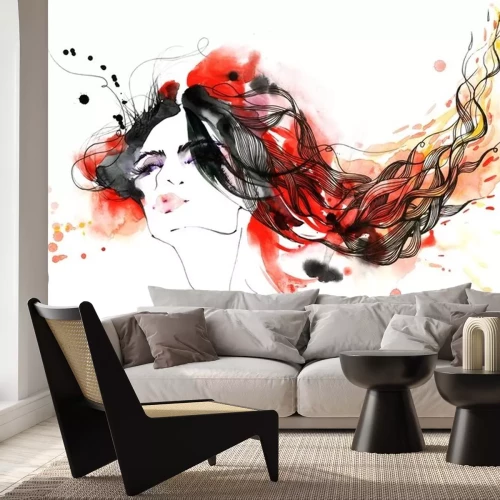 Sticker flaming hair