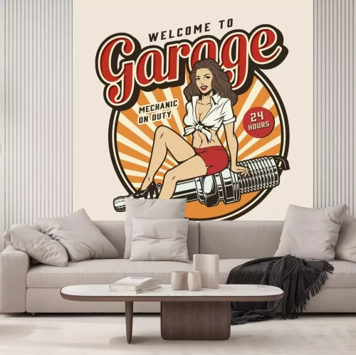 Sticker Garage service colorful print