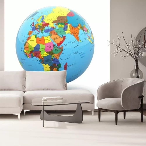 Sticker 3D politieke wereldkaart