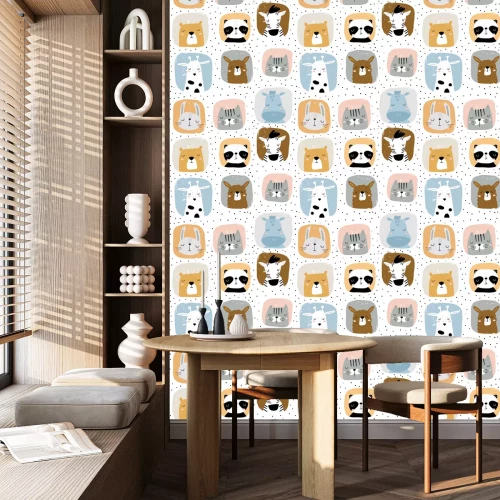 Behang Scandinavische stijl portretten van wilde dieren