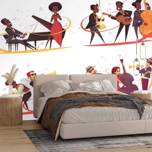 Sticker Jazz Musicians Design Concept