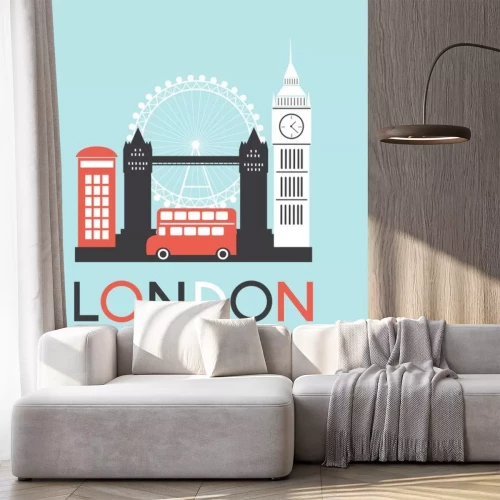 Sticker Man in London. Vector