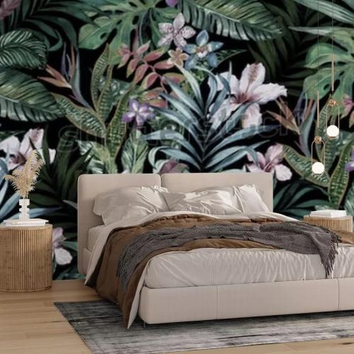 Fotobehang Tropisch bloemmotief