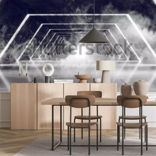 Fotobehang Rokerige futuristische tunnel