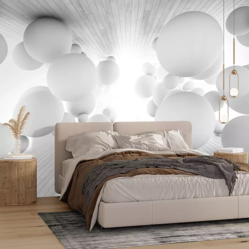 Fotobehang Witte ballen in de tunnel