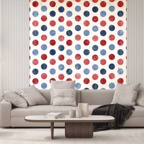 Sticker Patriottische achtergrond - rode en blauwe punten