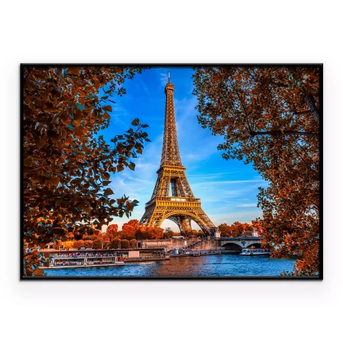 Poster De Eiffeltoren tussen de herfstbladeren