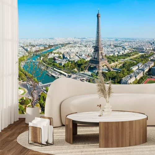 Fotobehang Uitzicht op de Eiffeltoren in Parijs
