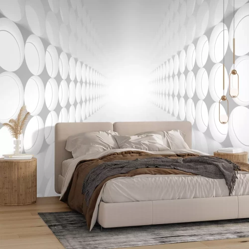 Fotobehang Abstracte tunnel in wittinten