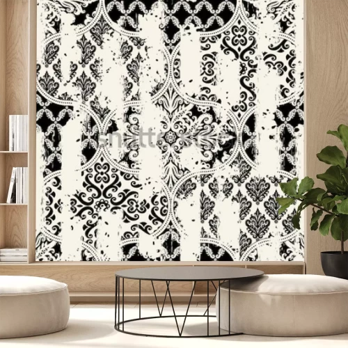 Sticker Naadloos uitstekend patroon met een effect van slijtage. Patchwork tegels.