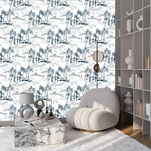 Behang Cartoon Japans landschap