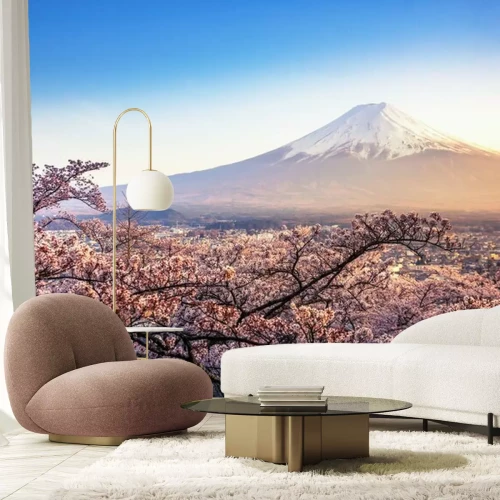 Fotobehang Tokio en Mount Fuji in de ochtend