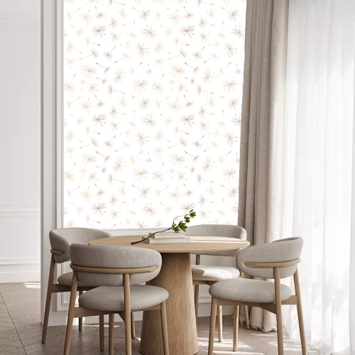 Behang Beige paardebloem subtiele en minimalistische graphics