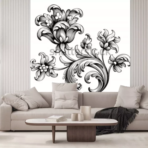 Sticker Tulp op een vintage ornament