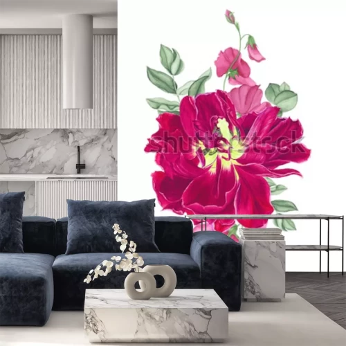 Sticker Roze tulpen met knoppen