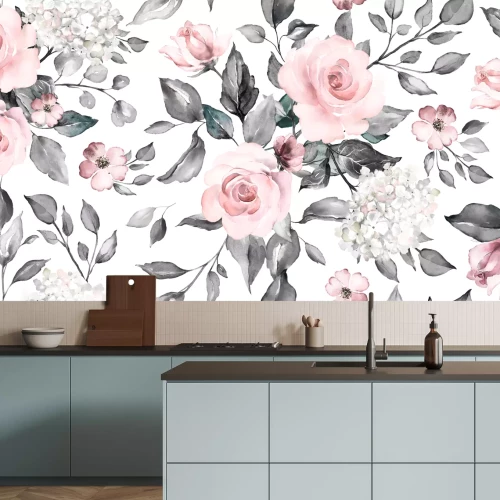 Sticker Bloemen in shabby chic stijl