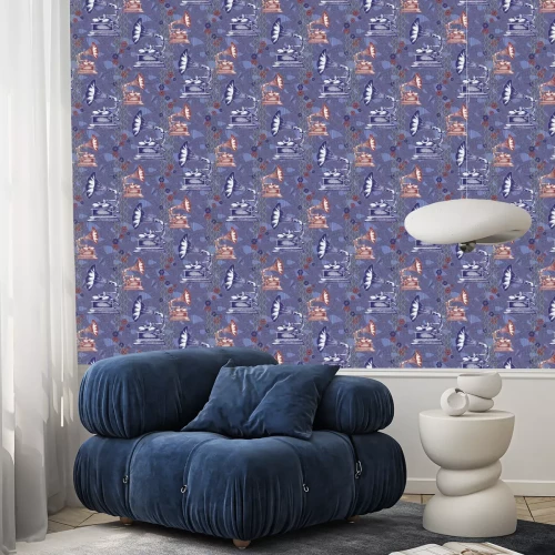 Behang Gramophone. Seamless pattern. Suitable for fabric, wrapping paper, oilcloth and other home and designer products