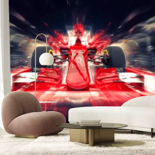 Sticker Red formula one car - colorful super zoom effect