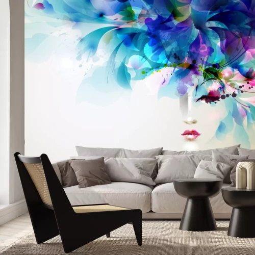 Sticker Prachtige abstracte vrouwen met abstracte ontwerp elementen