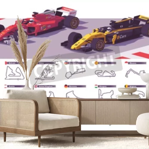 Sticker Vector motor racing tracks