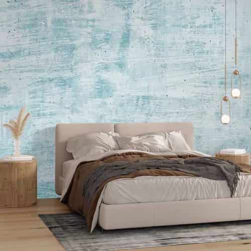 Fotobehang Blank grunge concrete wall blue sea color paint for texture. vintage background