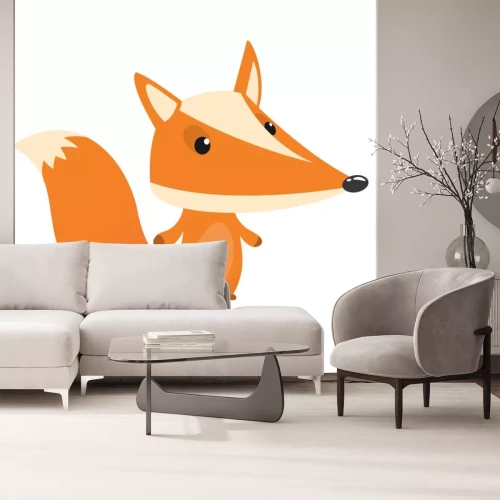 Sticker  Cute cartoon fox character isolated. Flat design Vector illustration