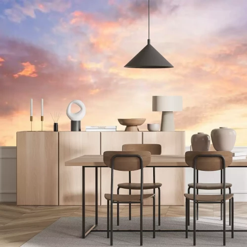 Fotobehang Roze en oranje lucht