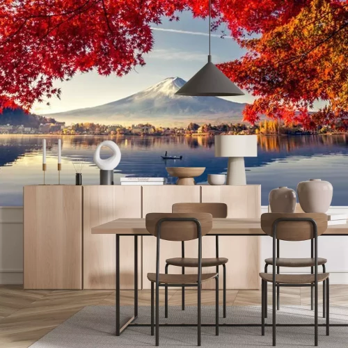 Fotobehang Tokio en de berg Fuji in het herfstseizoen