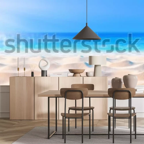 Fotobehang Zee zand en zon