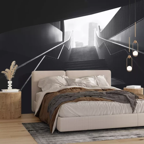 Fotobehang Stairs to the city