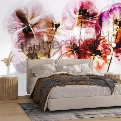 Sticker gedroogde bloemen