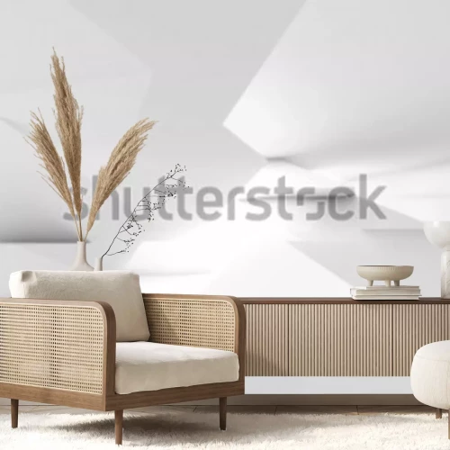 Fotobehang Witte ruimtelijke structuur