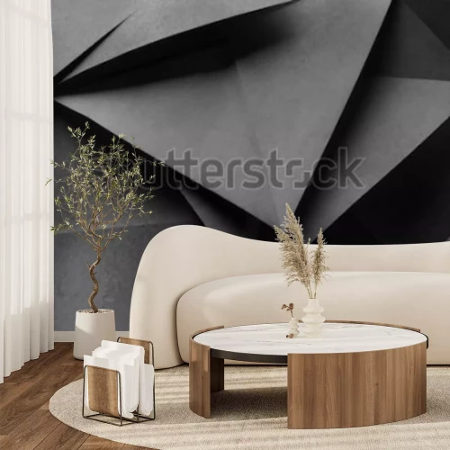 Fotobehang Grafietpapier gevouwen in geometrische vormen