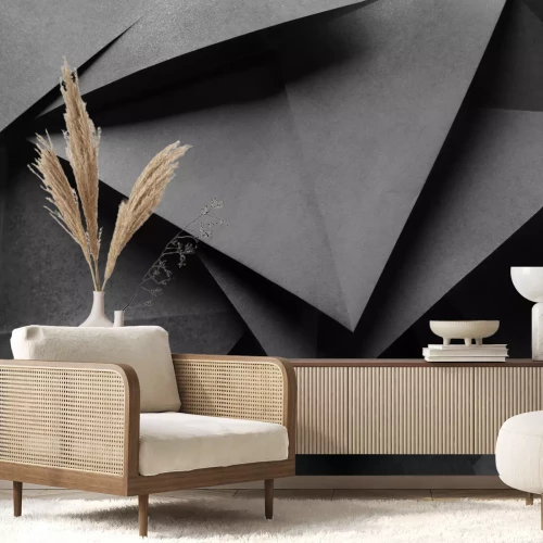 Fotobehang Grafietpapier gevouwen in geometrische vormen